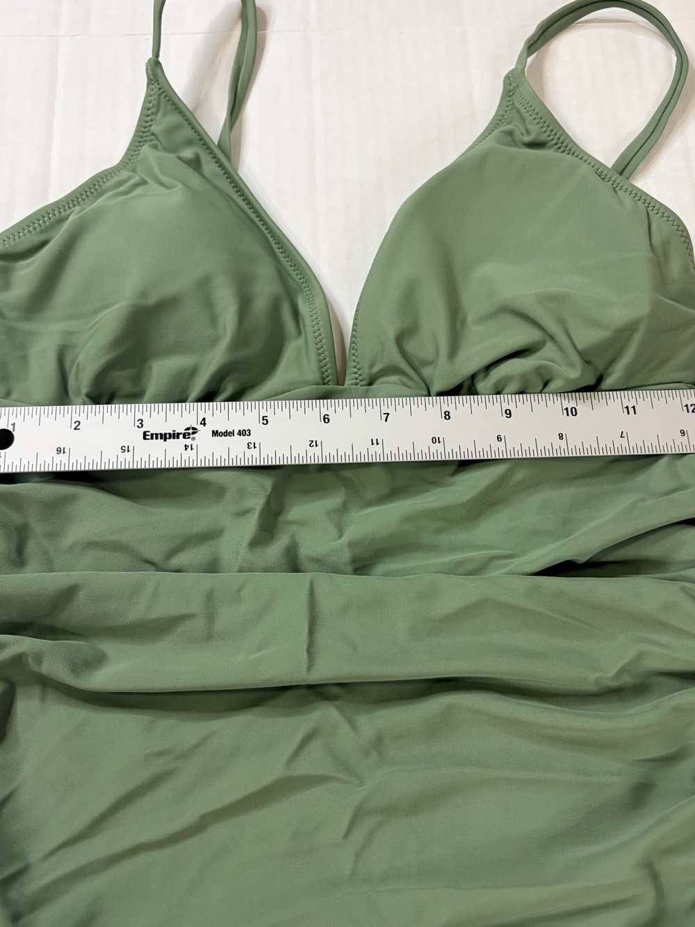 Cupshe Sage Green Ruched One-Piece Swimsuit - Picture 10 of 14